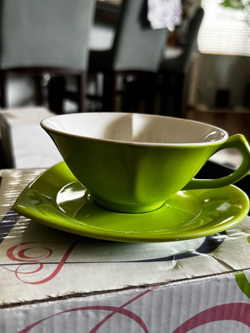 Mary Kay Lime Green Tea Cup and Saucer